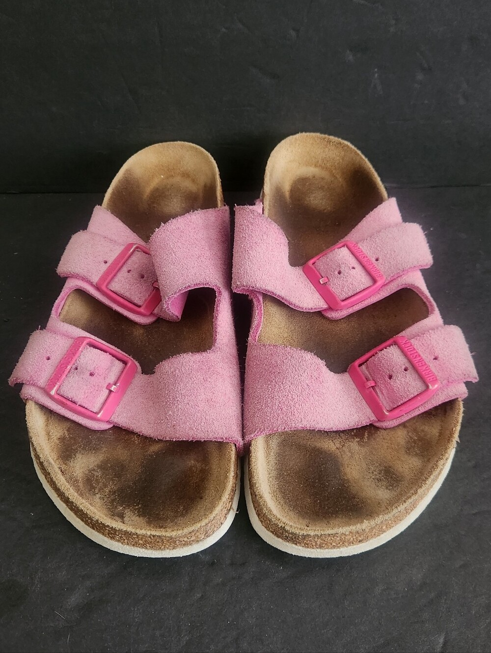 Birkenstock Arizona Women’s Pink Suede Leather Sandals Slides Size 40 US 9-9.5